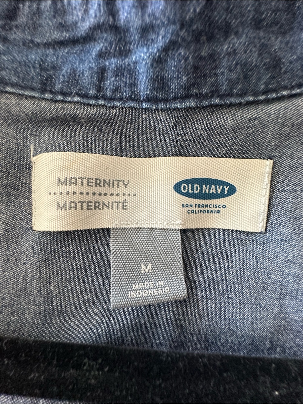 Old Navy Maternity Denim Chambray Shirt Dress Tunic Medium Lightweight Casual - Picture 11 of 13